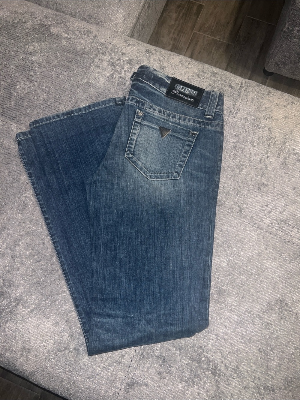 Guess womens Dark Blue Straight Leg Jeans